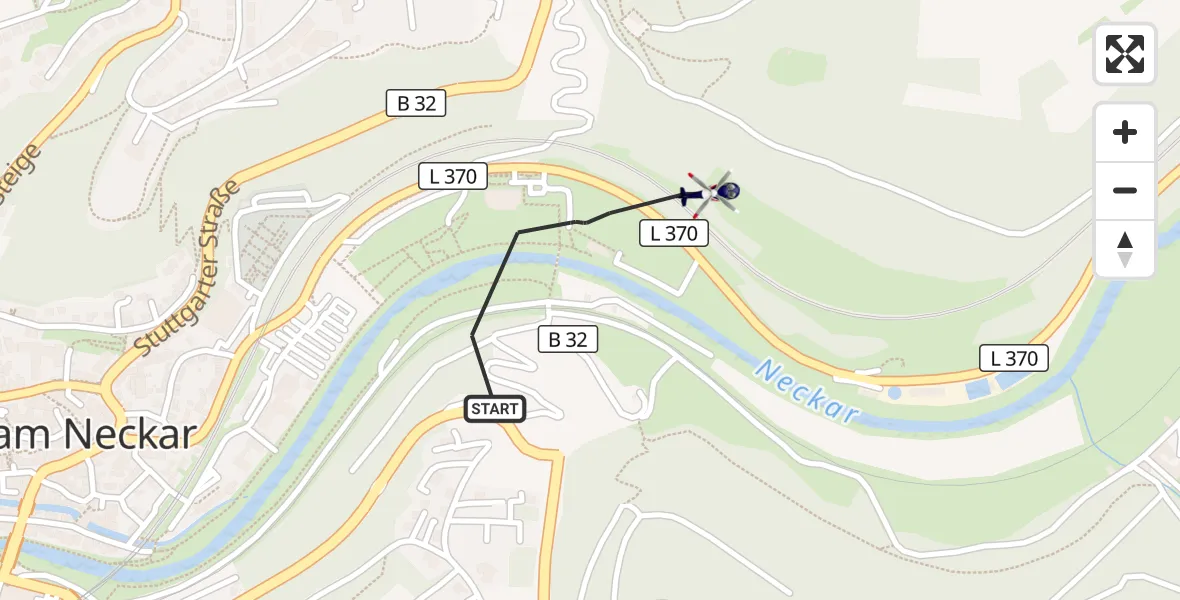 Flugroute Polizeihubschrauber Horb am Neckar - Horb am Neckar, 29 April 2026, 13:43