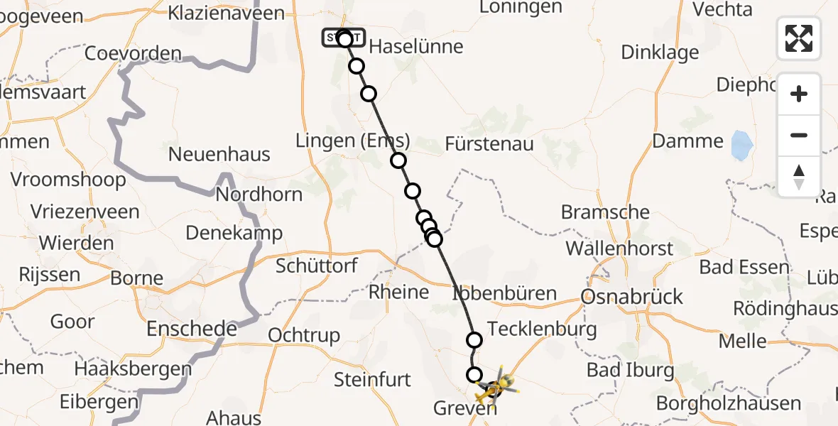 Flugroute Ambulanzhubschrauber Meppen Ludmillenstift Hospital - Christoph  Westfalen-ADAC, 29 April 2026, 15:54