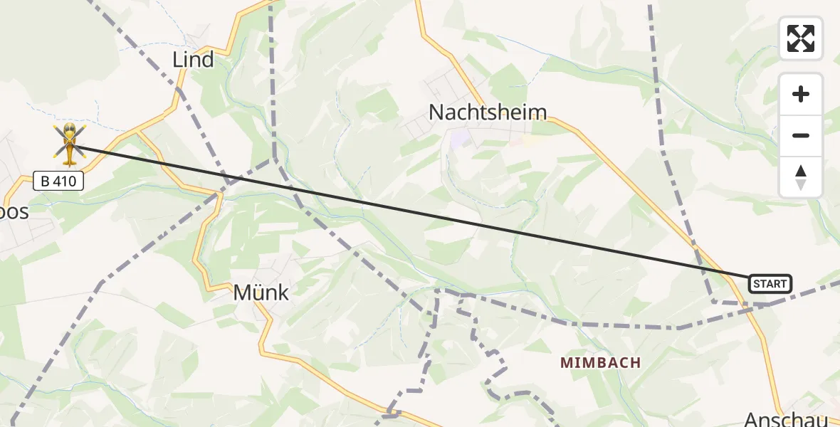 Flugroute Ambulanzhubschrauber Anschau - Boos, 29 April 2026, 17:41