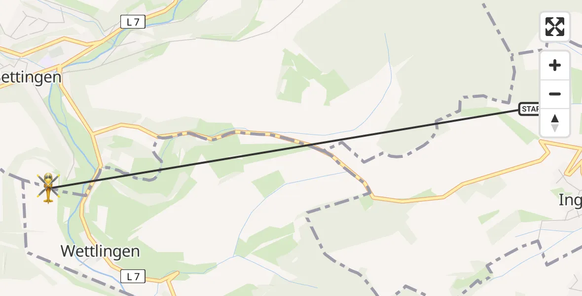 Flugroute Rettungshubschrauber Ingendorf - Wettlingen, 30 April 2026, 05:12
