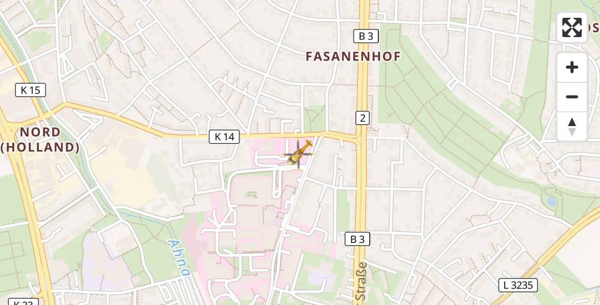 Flugroute Ambulanzhubschrauber Kassel - Kassel, 30 April 2026, 08:15