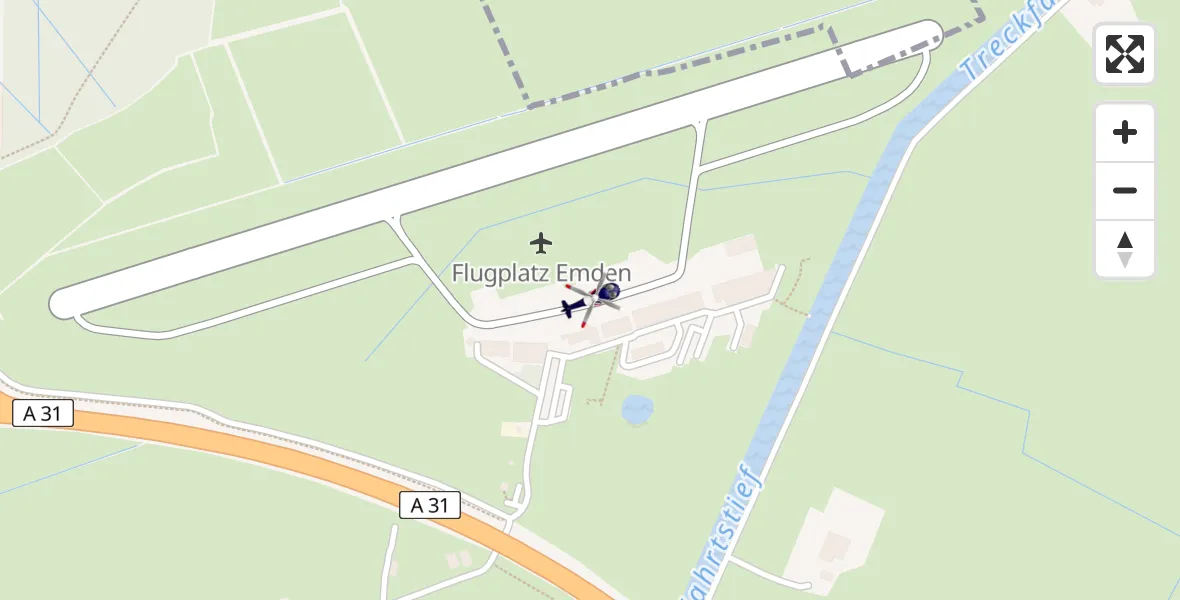 Flugroute Polizeihubschrauber Emden Flughafen - Emden Flughafen, 30 April 2026, 08:29