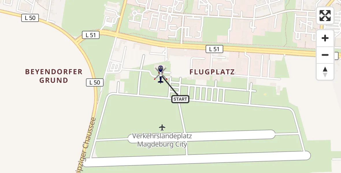 Flugroute Polizeihubschrauber Magdeburg City Flugplatz - Magdeburg City Flugplatz, 30 April 2026, 08:39