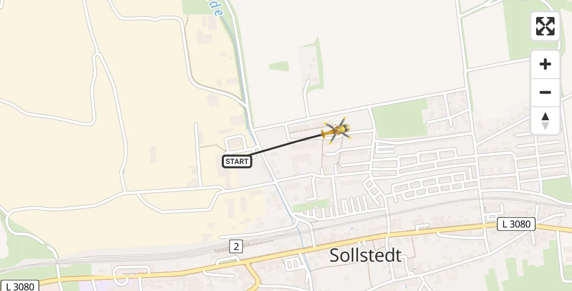 Flugroute Rettungshubschrauber Sollstedt - Sollstedt, 30 April 2026, 08:41