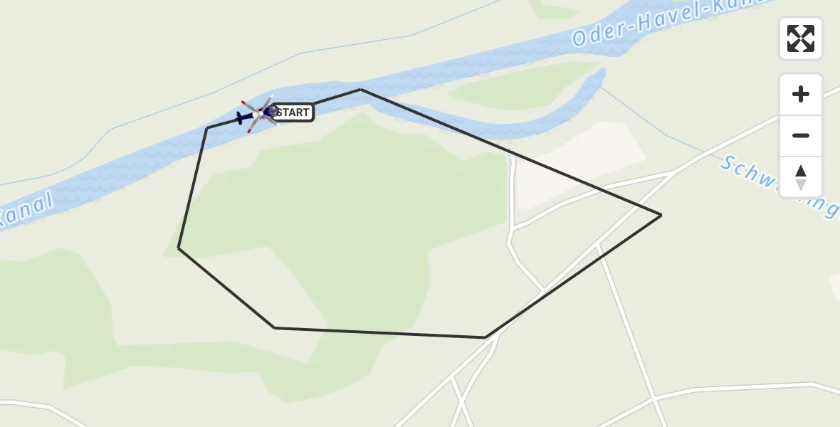 Flugroute Polizeihubschrauber Liebenwalde - Liebenwalde, 30 April 2026, 09:37
