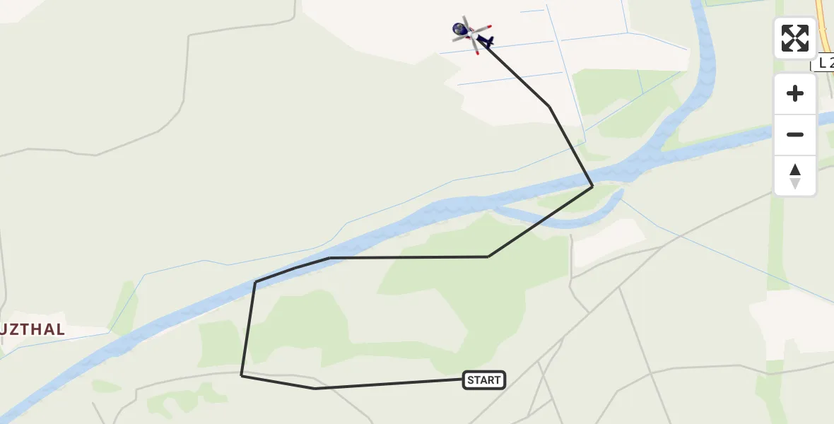 Flugroute Polizeihubschrauber Liebenwalde - Liebenwalde, 30 April 2026, 10:11