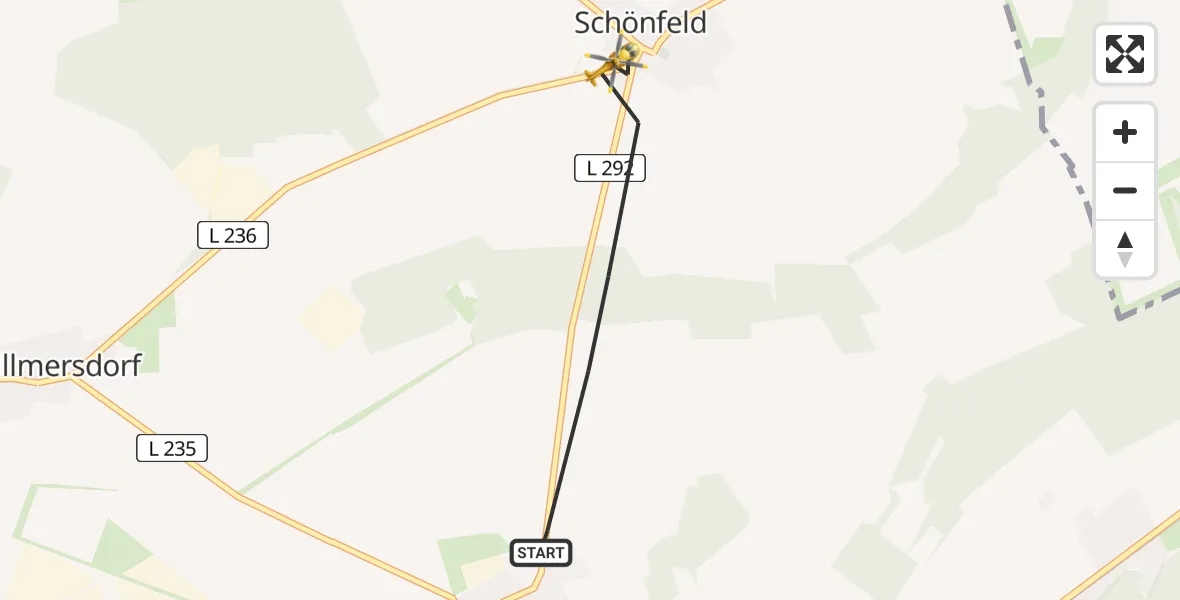 Flugroute Rettungshubschrauber Werneuchen - Werneuchen, 30 April 2026, 11:54