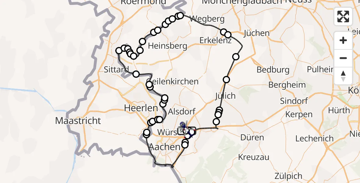 Flugroute Polizeihubschrauber Aachen-Merzbrück Flughafen - Aachen-Merzbrück Flughafen, 30 April 2026, 11:59