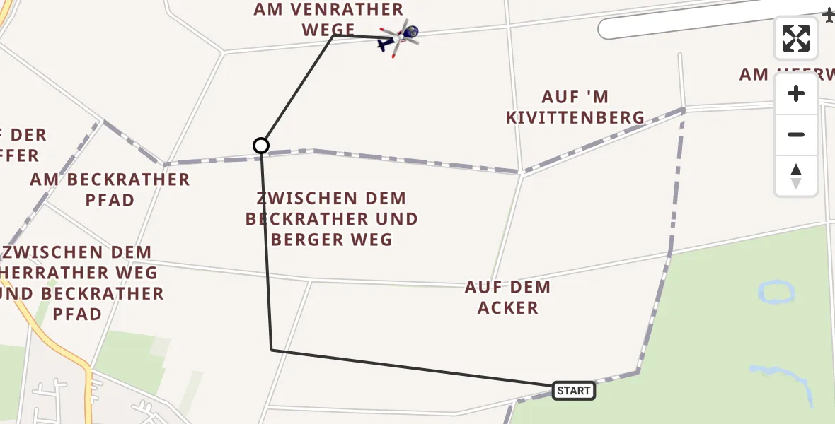 Flugroute Polizeihubschrauber Erkelenz - Mönchengladbach, 30 April 2026, 12:21
