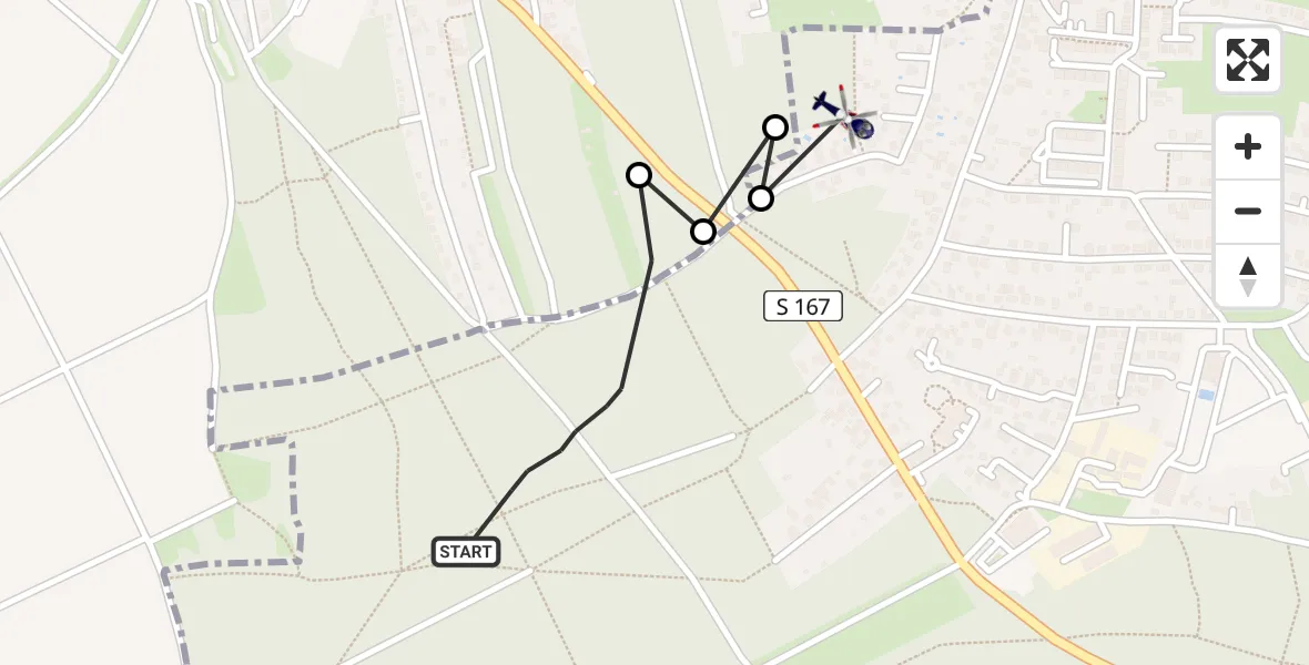 Flugroute Polizeihubschrauber Pirna - Pirna, 30 April 2026, 12:39