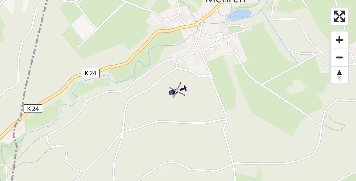 Flugroute Polizeihubschrauber Mehren - Mehren, 30 April 2026, 13:07