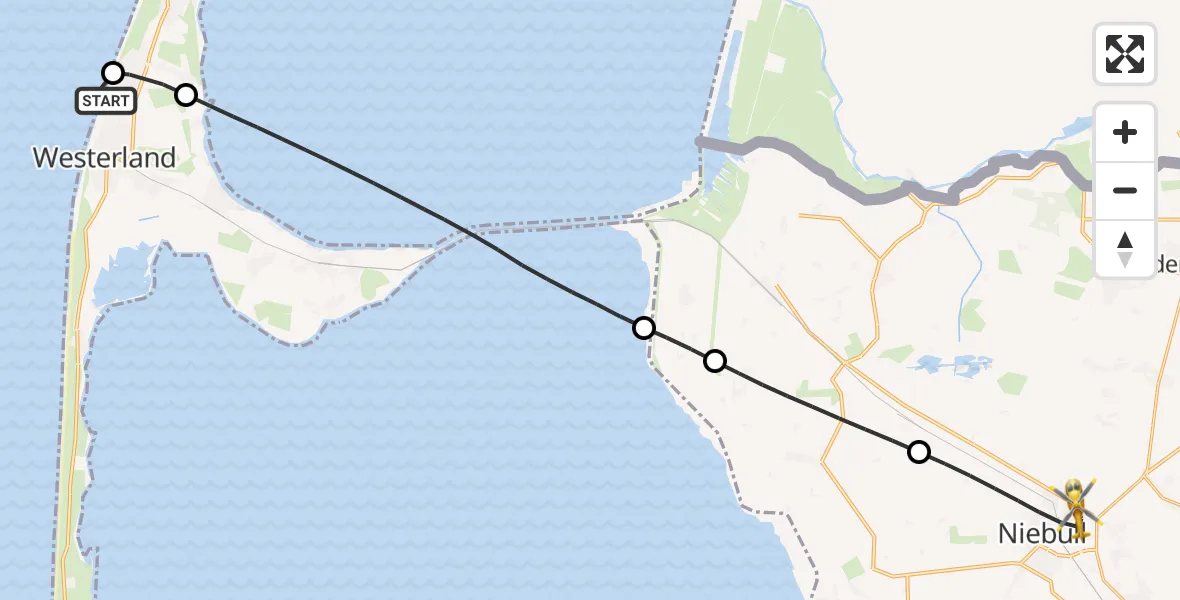 Flugroute Rettungshubschrauber Sylt - Niebüll, 30 April 2026, 13:22