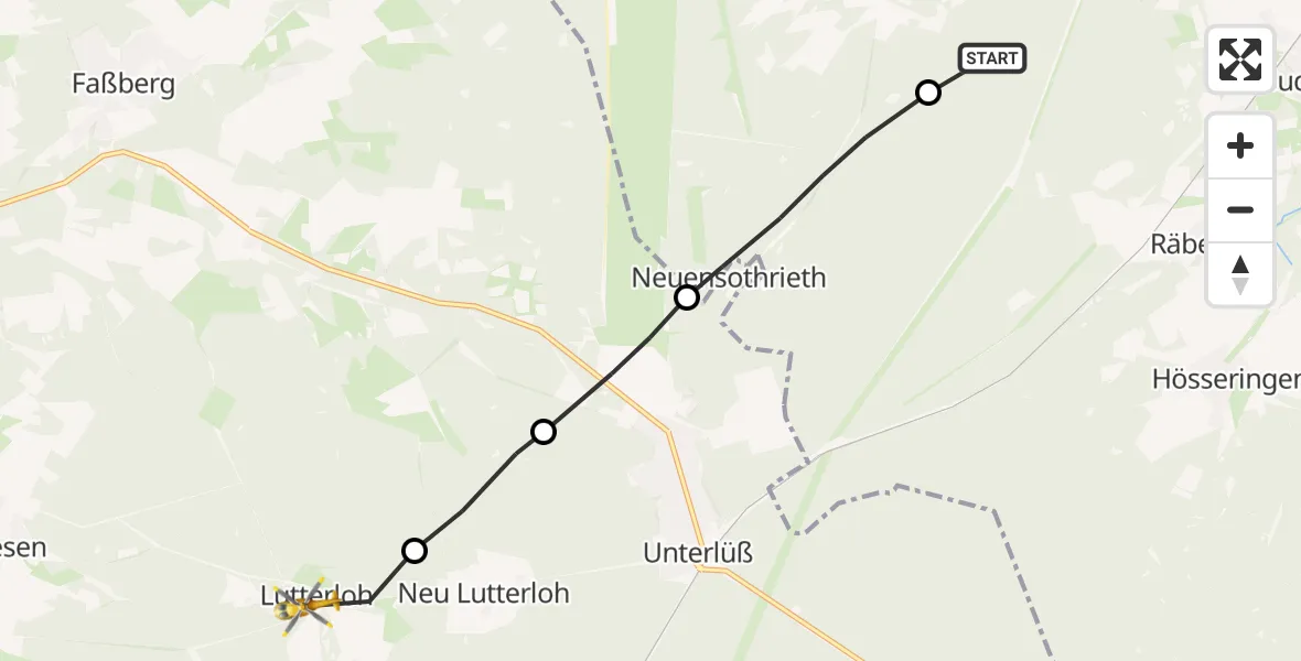 Flugroute Rettungshubschrauber Suderburg - Südheide, 30 April 2026, 14:44