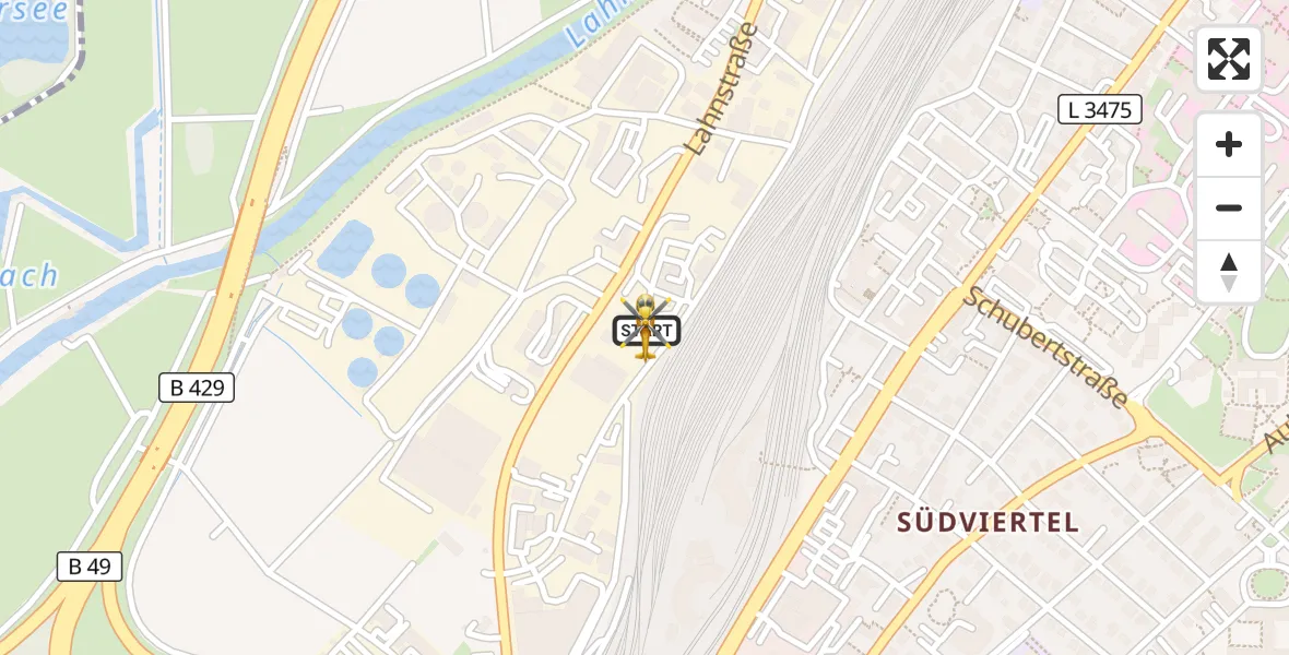 Flugroute Rettungshubschrauber Gießen - Gießen, 30 April 2026, 17:17