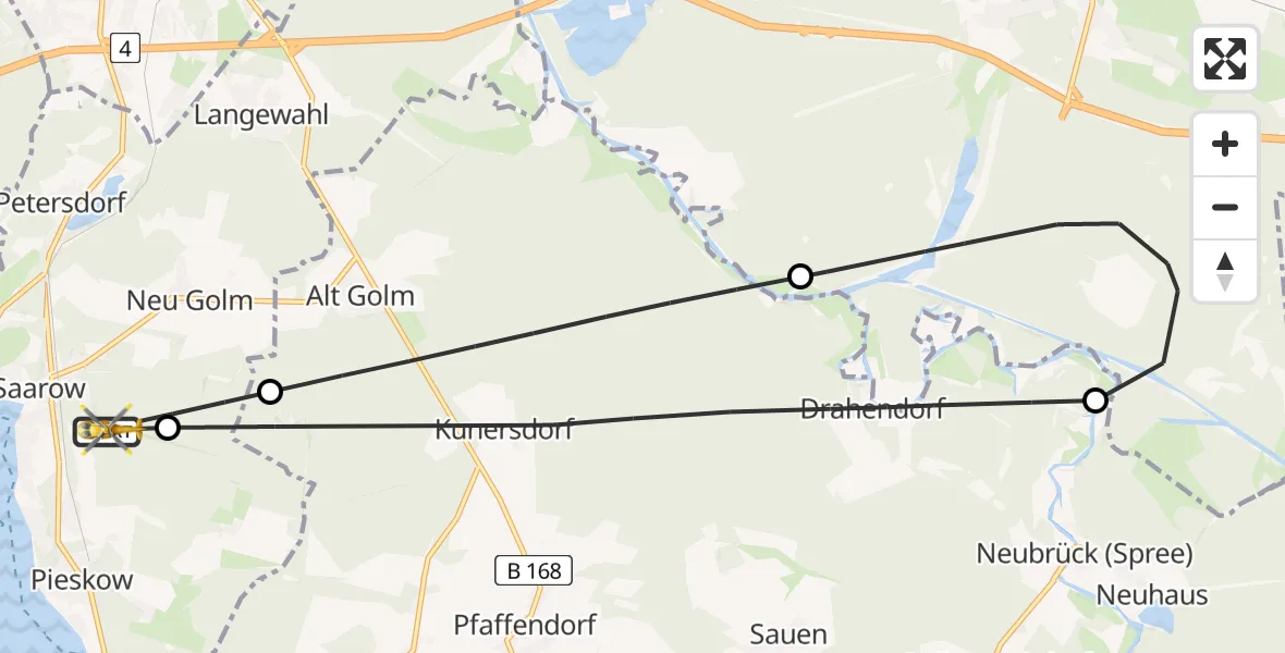 Flugroute Rettungshubschrauber Bad Saarow - Bad Saarow, 30 April 2026, 17:40