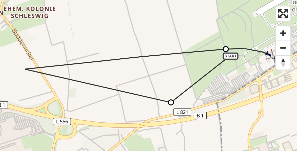Flugroute Polizeihubschrauber Dortmund Flughafen - Dortmund Flughafen, 30 April 2026, 19:01