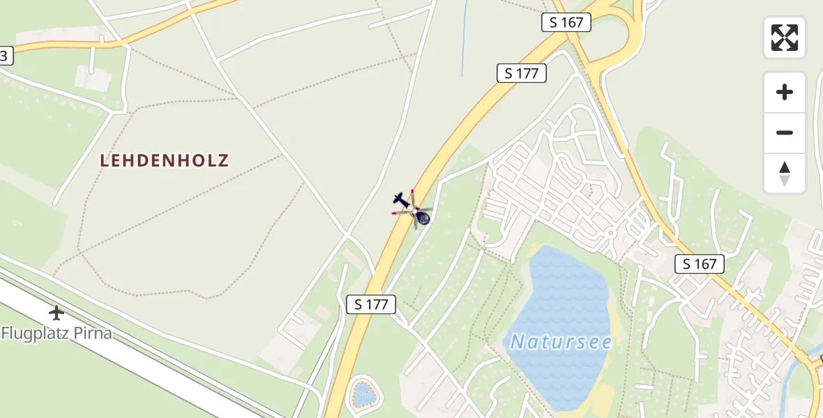 Flugroute Polizeihubschrauber Pirna - Pirna, 30 April 2026, 19:03