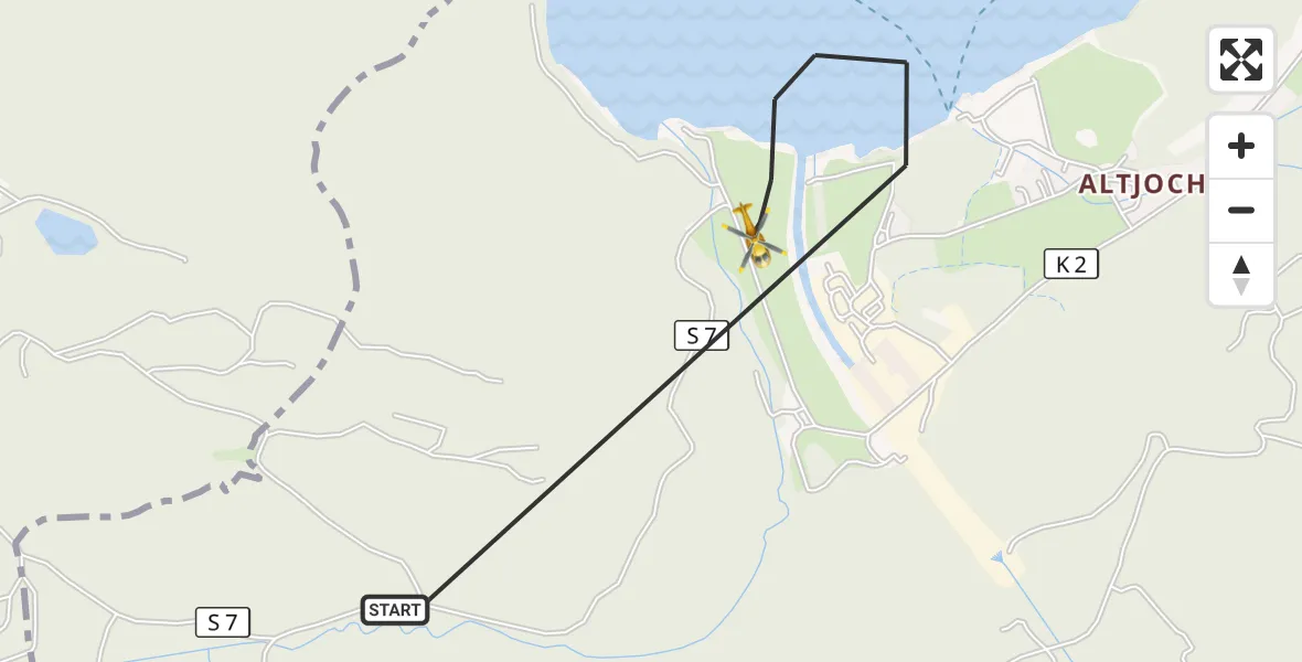 Flugroute Rettungshubschrauber Kochel a.See - Kochel a.See, 01 Mai 2026, 09:40