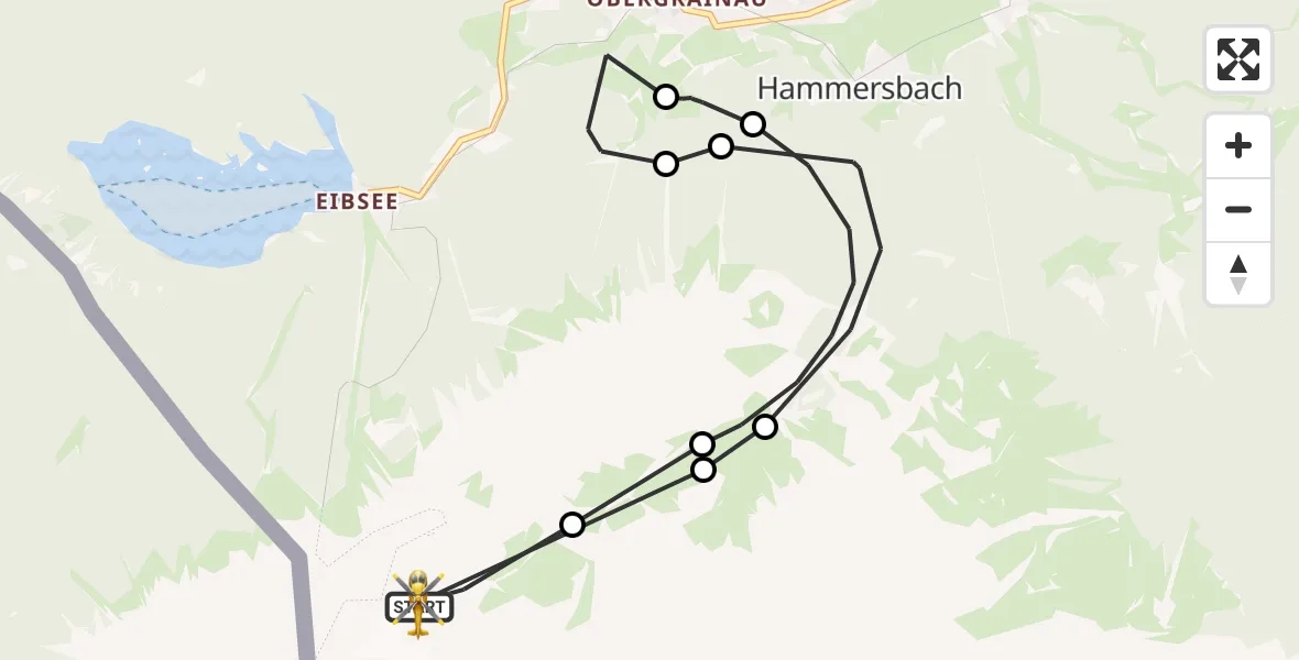 Flugroute Rettungshubschrauber Grainau - Grainau, 01 Mai 2026, 12:27