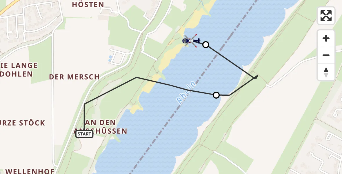 Flugroute Polizeihubschrauber Meerbusch - Meerbusch, 01 Mai 2026, 14:10