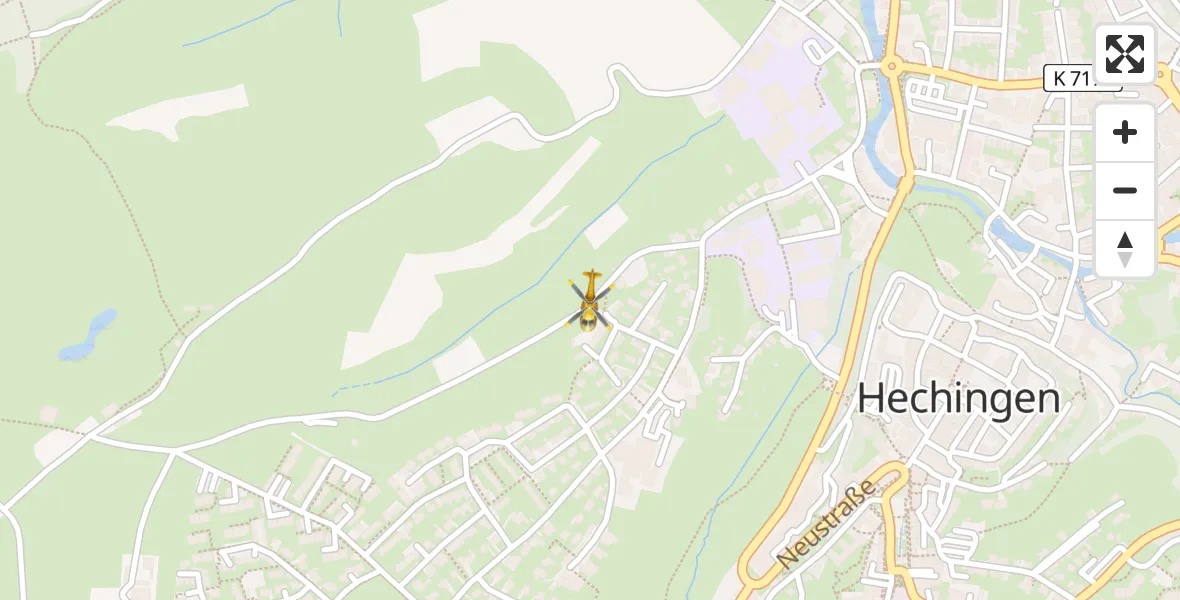 Flugroute Rettungshubschrauber Hechingen - Hechingen, 01 Mai 2026, 15:34