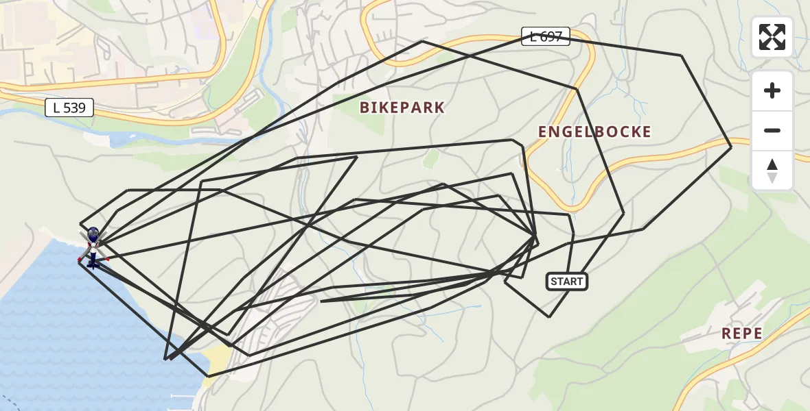 Flugroute Polizeihubschrauber Attendorn - Attendorn, 01 Mai 2026, 16:17