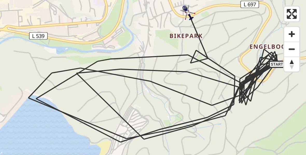 Flugroute Polizeihubschrauber Attendorn - Attendorn, 01 Mai 2026, 18:33