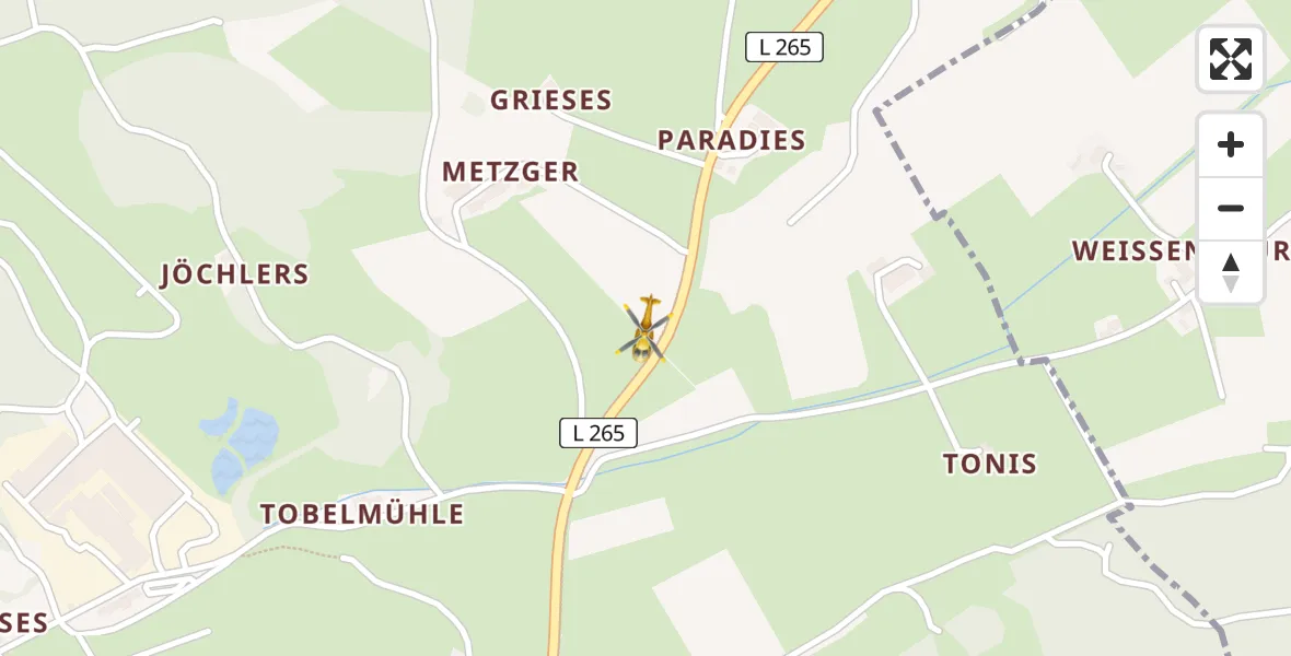 Flugroute Rettungshubschrauber Bad Wurzach - Bad Wurzach, 02 Mai 2026, 12:26