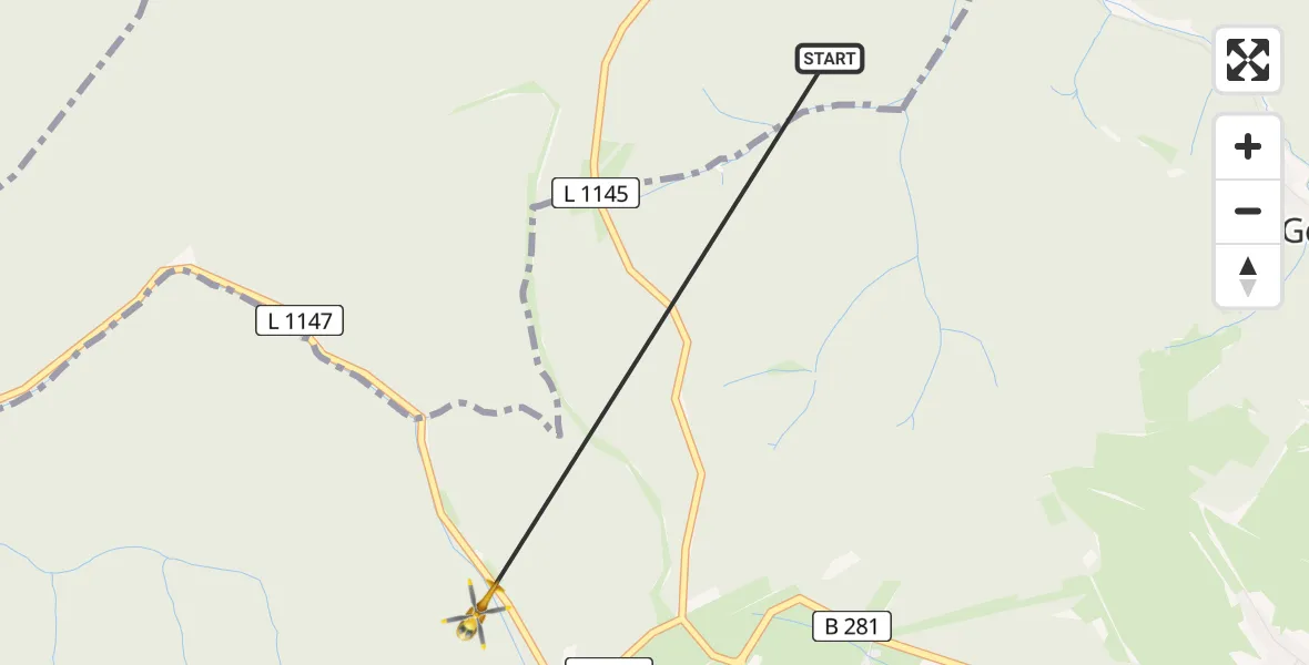 Flugroute Rettungshubschrauber Cursdorf - Neuhaus am Rennweg, 02 Mai 2026, 12:38