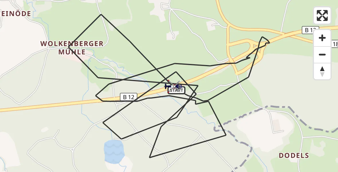 Flugroute Polizeihubschrauber Wildpoldsried - Wildpoldsried, 02 Mai 2026, 14:19