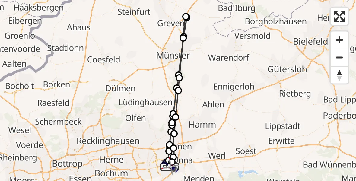 Flugroute Polizeihubschrauber Dortmund Flughafen - Dortmund Flughafen, 02 Mai 2026, 14:24
