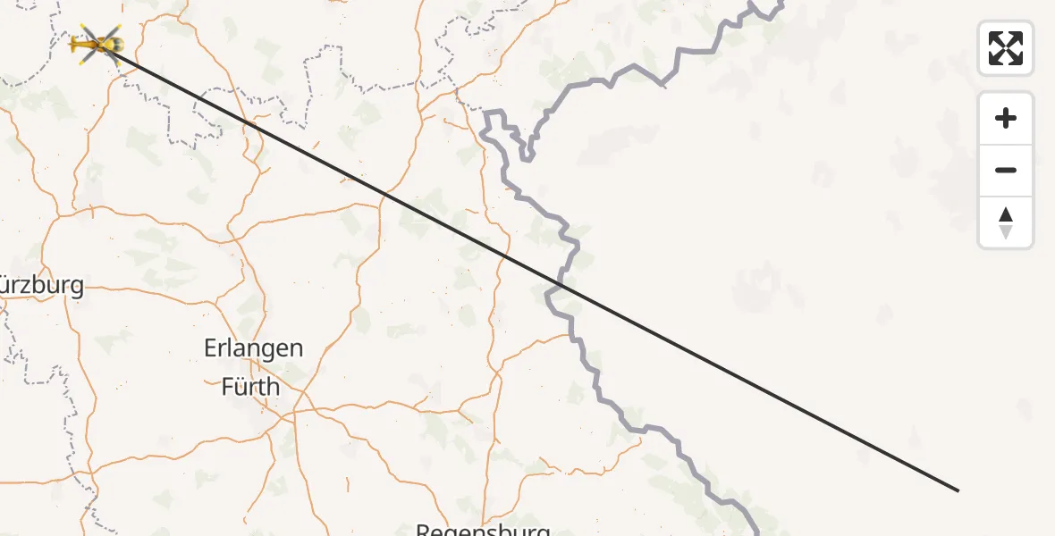 Flugroute Rettungshubschrauber Rhönblick - Rhönblick, 02 Mai 2026, 16:34