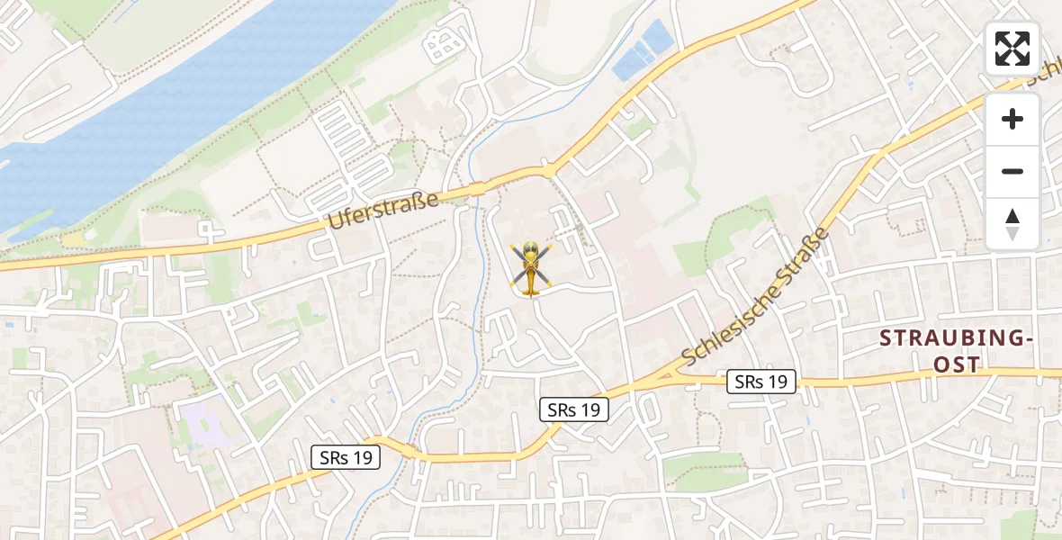 Flugroute Rettungshubschrauber Sankt Elisabeth Hospital Straubing - Sankt Elisabeth Hospital Straubing, 02 Mai 2026, 16:34