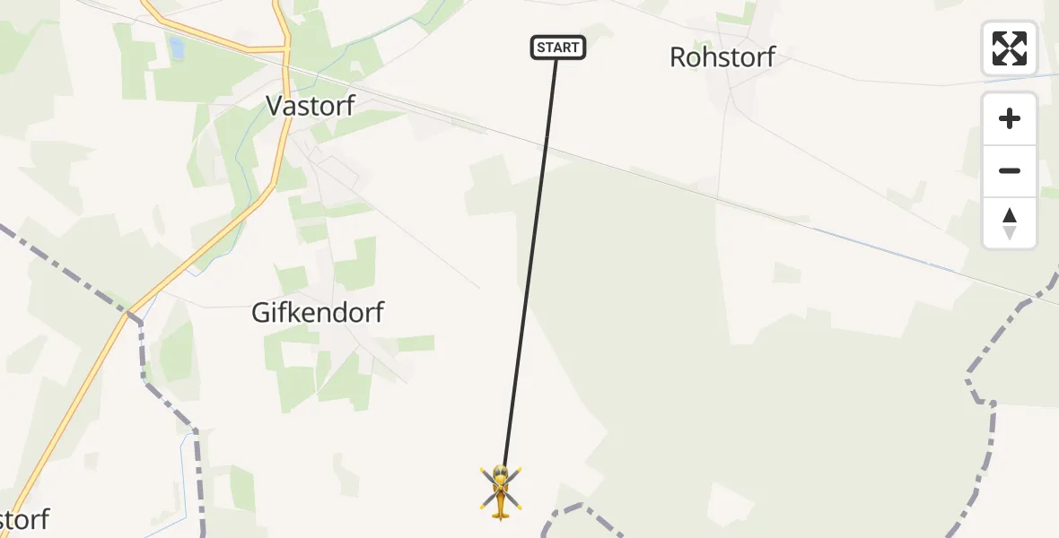 Flugroute Rettungshubschrauber Vastorf - Vastorf, 03 Mai 2026, 09:33