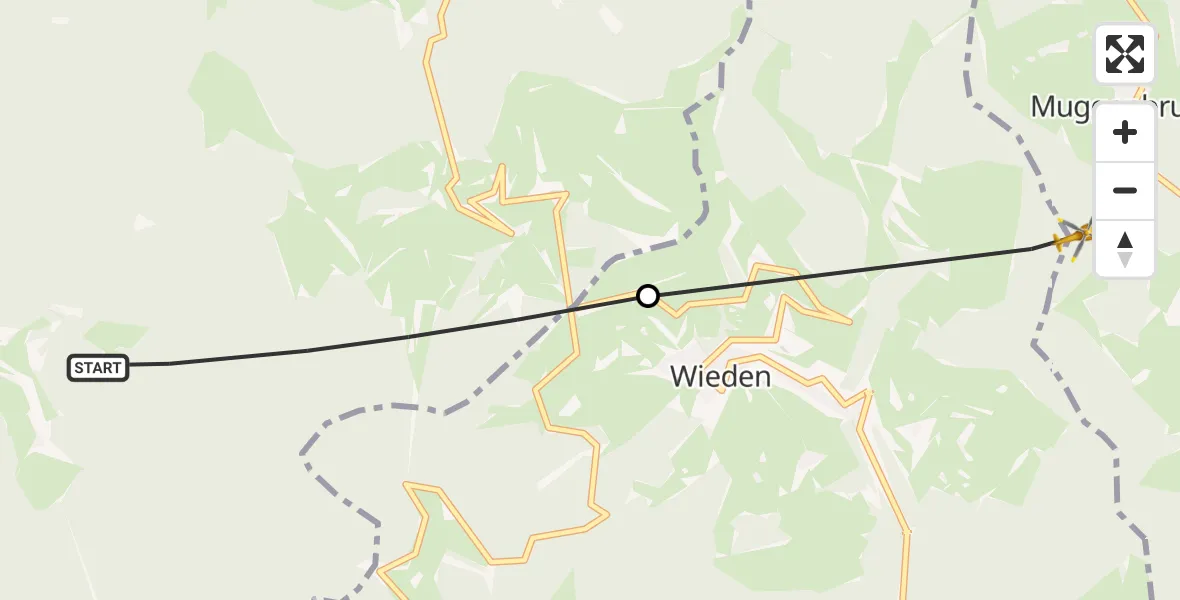 Flugroute Rettungshubschrauber Münstertal/Schwarzwald - Todtnau, 03 Mai 2026, 10:16