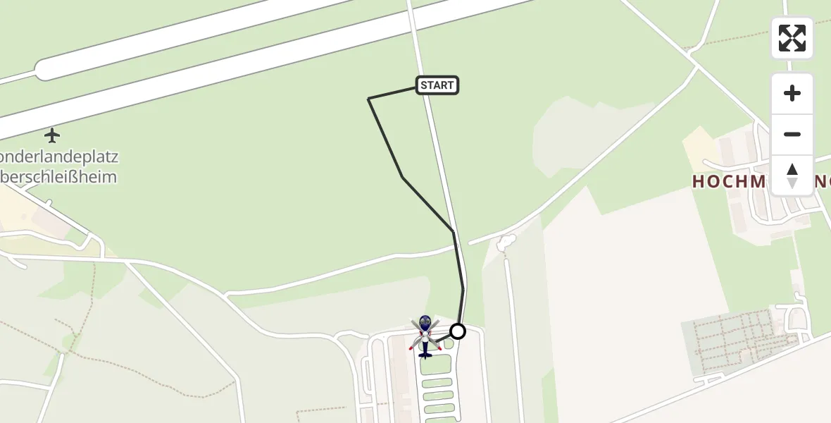 Flugroute Polizeihubschrauber Oberschleissheim Hubschrauberlandeplatz - Oberschleißheim, 03 Mai 2026, 10:47