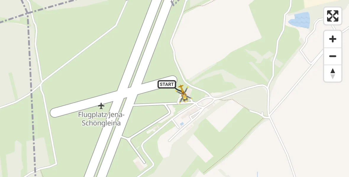 Flugroute Rettungshubschrauber Jena-Schöngleina Flugplatz - Jena-Schöngleina Flugplatz, 03 Mai 2026, 11:16