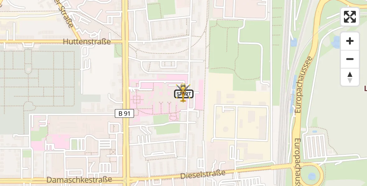 Flugroute Rettungshubschrauber BG Hospital Bergmannstrost Halle - BG Hospital Bergmannstrost Halle, 03 Mai 2026, 13:07
