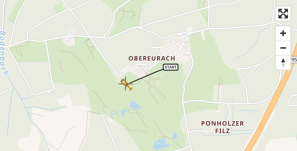 Flugroute Rettungshubschrauber Iffeldorf - Iffeldorf, 03 Mai 2026, 13:40