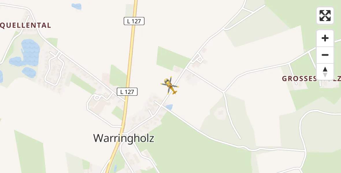 Flugroute Rettungshubschrauber Warringholz - Warringholz, 03 Mai 2026, 13:58