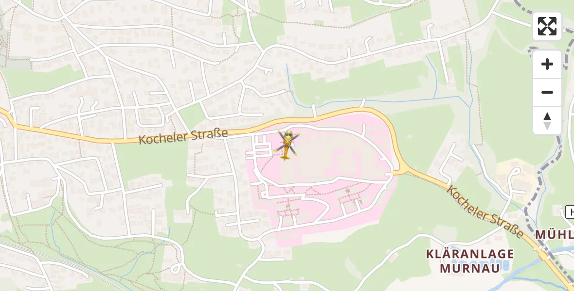 Flugroute Rettungshubschrauber Murnau Accident Hospital - Murnau Accident Hospital, 03 Mai 2026, 15:19