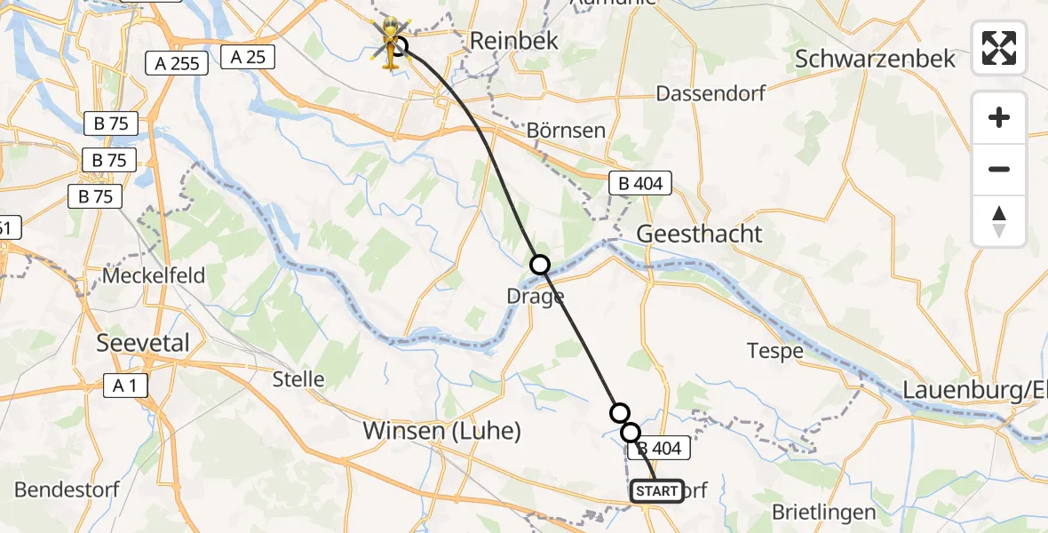 Flugroute Ambulanzhubschrauber Handorf - Christoph Hansa ADAC Hubschrauberlandeplatz, 03 Mai 2026, 18:06