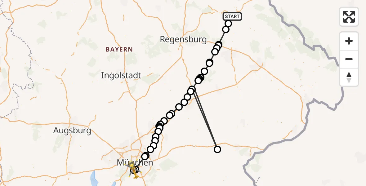 Flugroute Rettungshubschrauber Schorndorf - ADAC Air Rescue Center Hubschrauberlandeplatz (Christoph 1), 03 Mai 2026, 18:10
