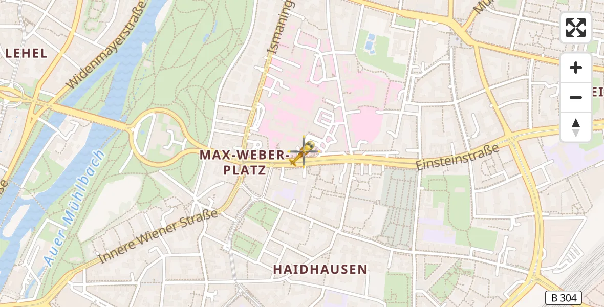 Flugroute Rettungshubschrauber Rechts der Isar University Hospital - Rechts der Isar University Hospital, 03 Mai 2026, 18:31