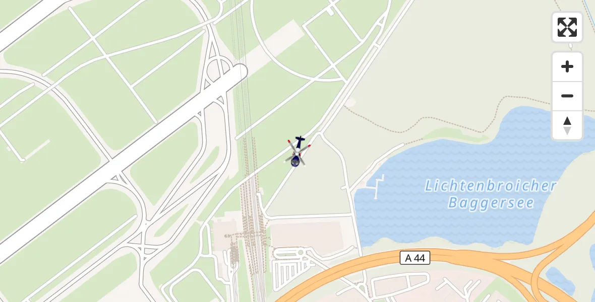 Flugroute Polizeihubschrauber Düsseldorf Flughafen - Düsseldorf Flughafen, 03 Mai 2026, 18:48