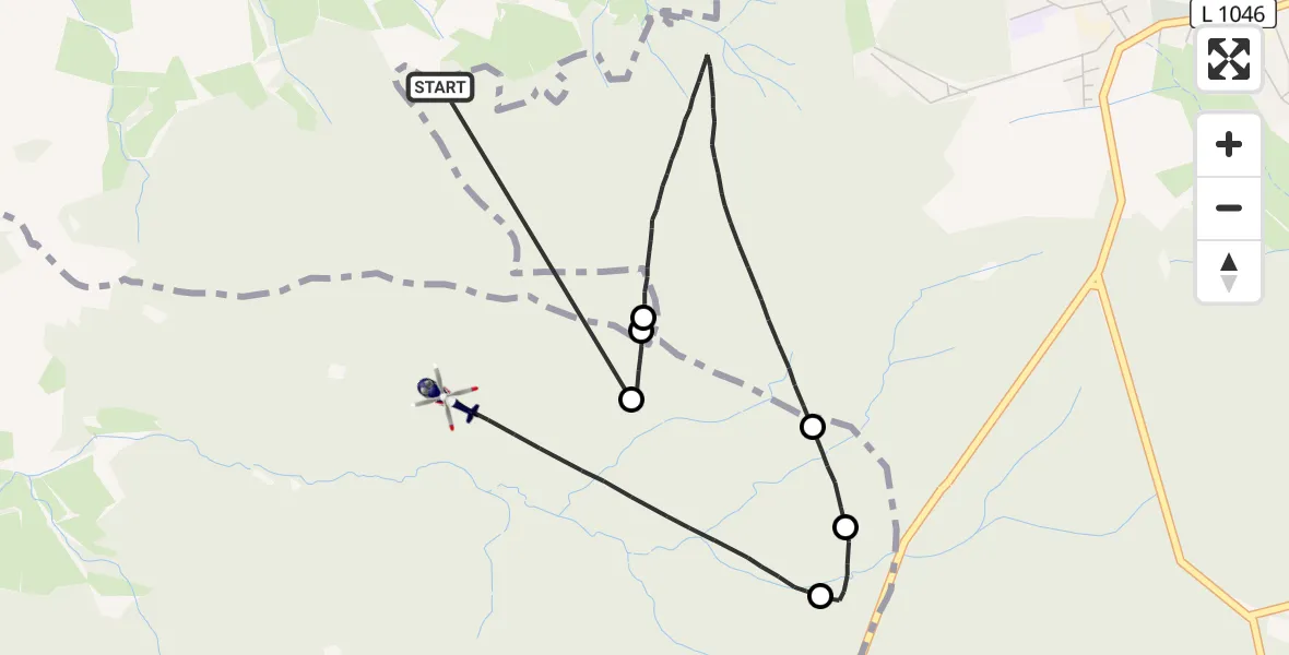 Flugroute Polizeihubschrauber Neuenstein - Öhringen, 03 Mai 2026, 19:39
