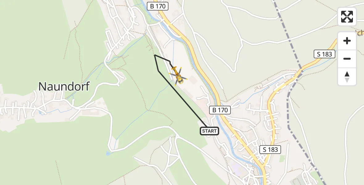 Flugroute Rettungshubschrauber Dippoldiswalde - Dippoldiswalde, 04 Mai 2026, 05:40