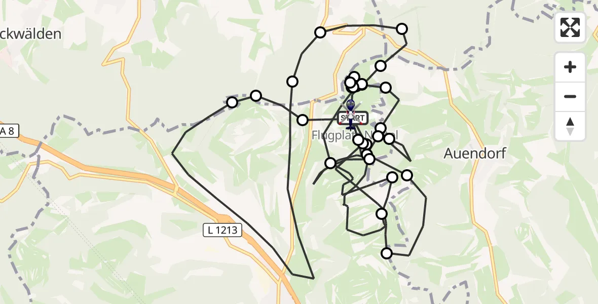 Flugroute Polizeihubschrauber Gruibingen-Nortel Flugplatz - Gruibingen-Nortel Flugplatz, 04 Mai 2026, 08:11