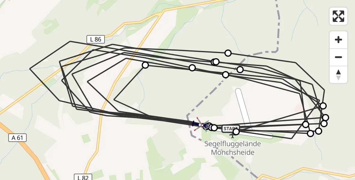 Flugroute Polizeihubschrauber Mönchsheide Segelflugfeld - Sinzig, 04 Mai 2026, 08:44