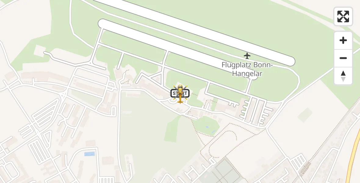 Flugroute Rettungshubschrauber Bonn-Hangelar Flugplatz - Bonn-Hangelar Flugplatz, 04 Mai 2026, 08:45